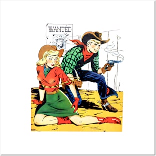 Wanted Cowboys Cowgirl Western Broncho Bill Vintage Comic Book Posters and Art